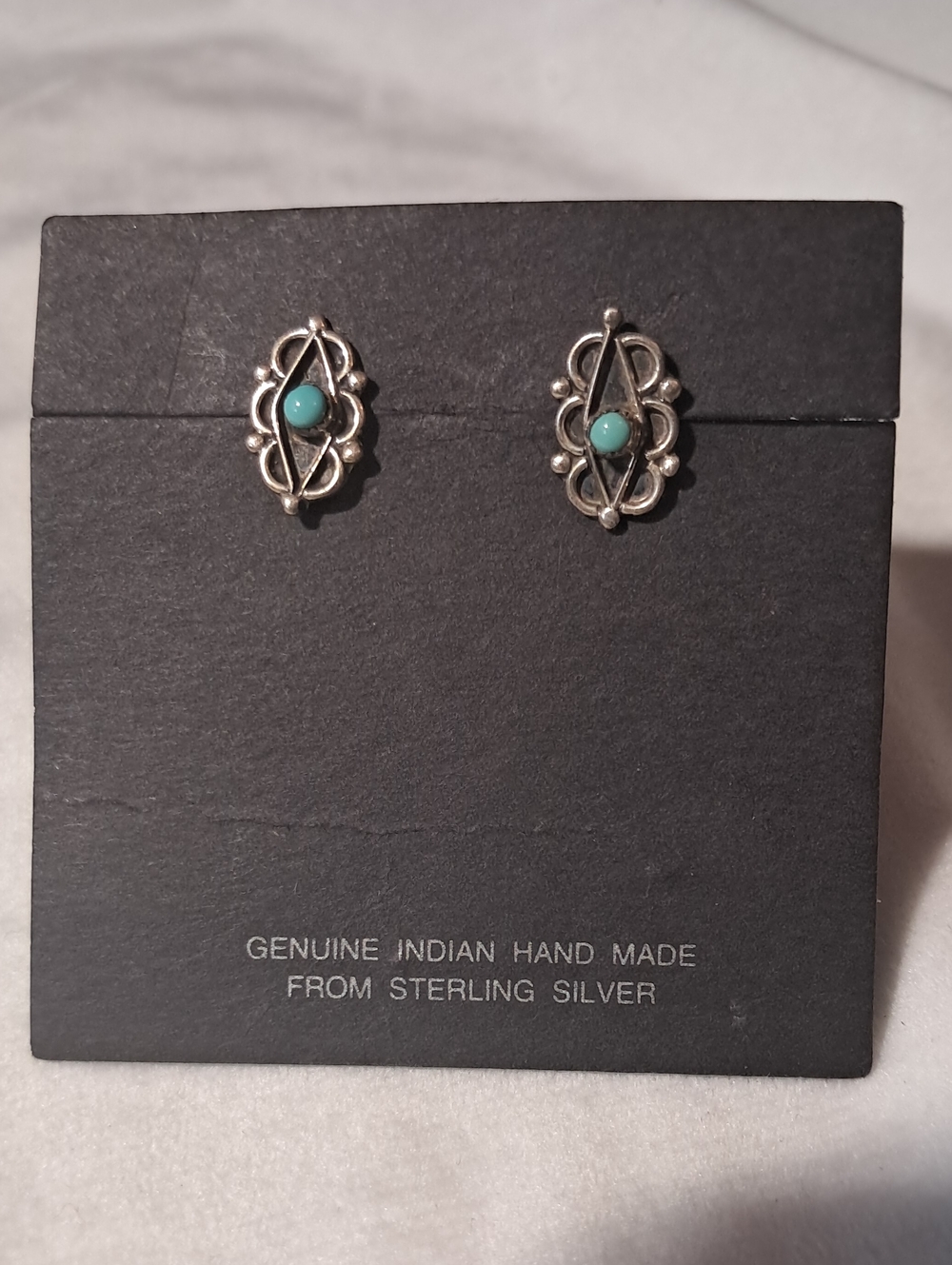 Vintage Navajo .925/Turquoise Stud Earrings